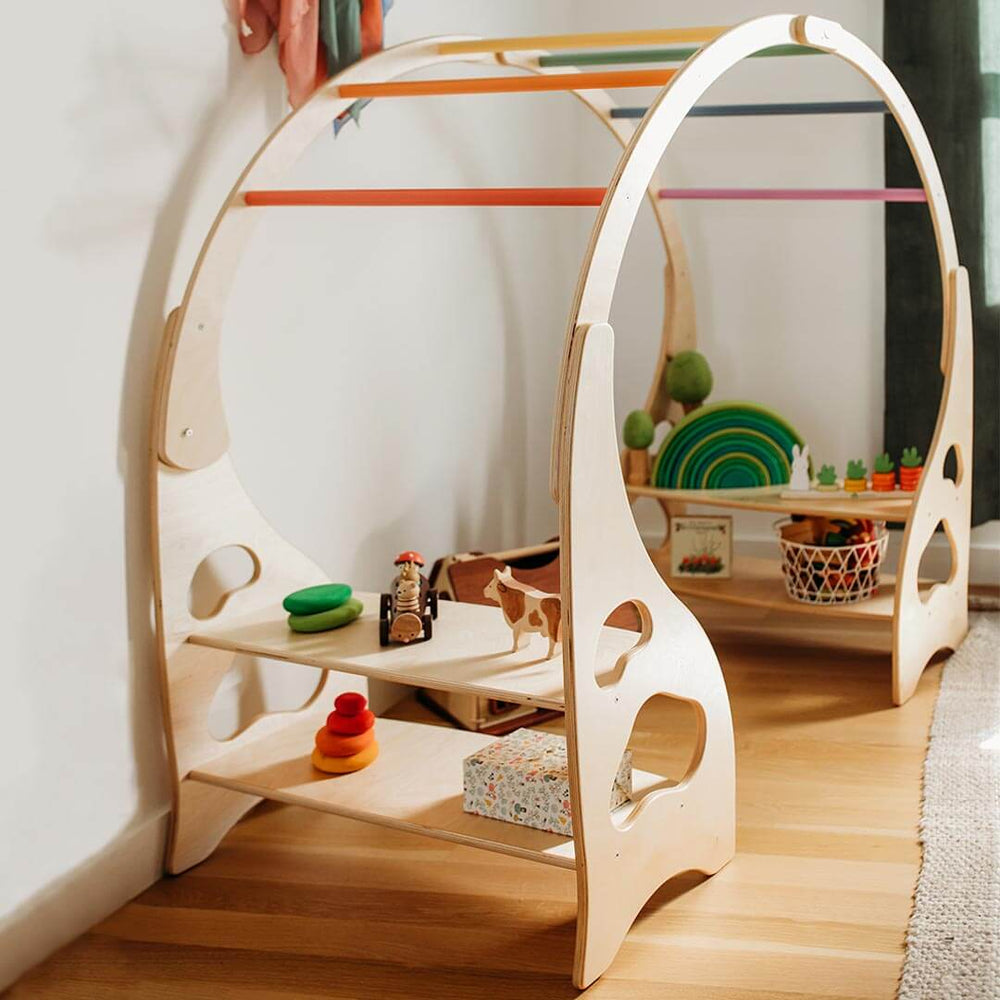 Bella Luna Toys Wooden Waldorf Playstand in Rainbow