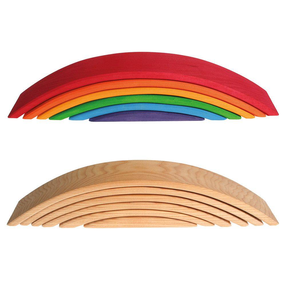 Grimm's Spiel & Holz - Wooden Nesting Bridges - Rainbow and Natural