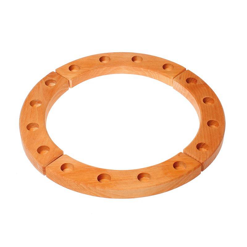 Grimm's Wooden Waldorf Birthday Ring - 16 Holes - Natural - Bella Luna Toys