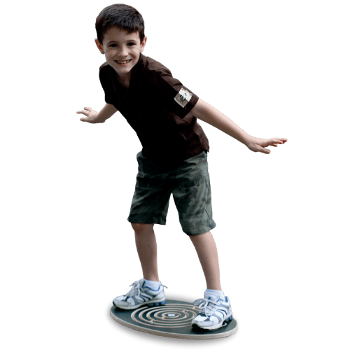 Balancing on Wooden Balance Board Sprint