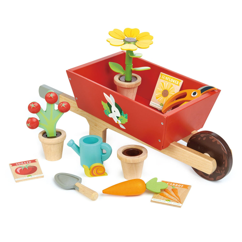 Tender Leaf - Wooden Garden Wheelbarrow Set - Bella Luna Toys