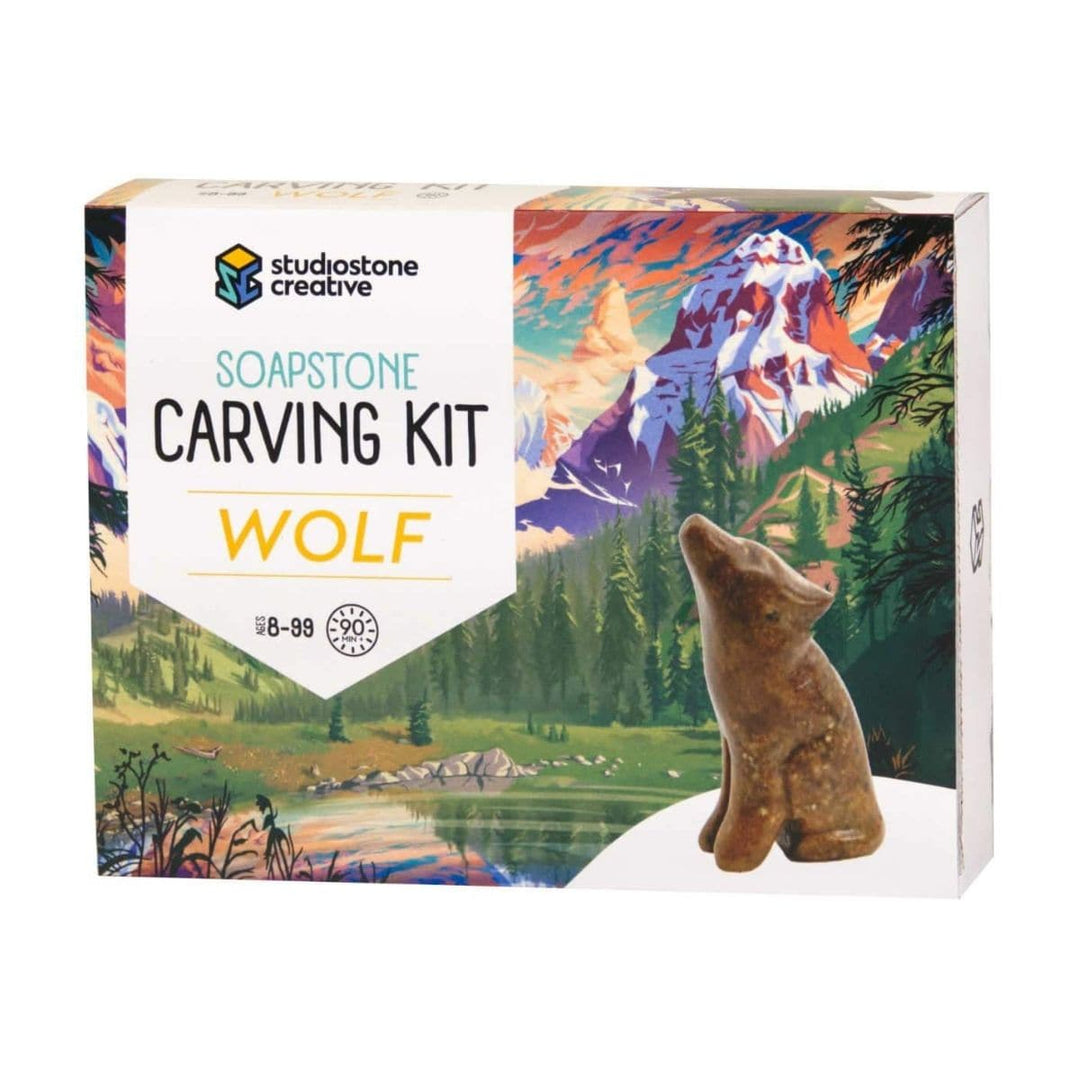 Studiostone Creative - Soapstone Carving Whittling Kit - Wolf - Bella Luna Toys