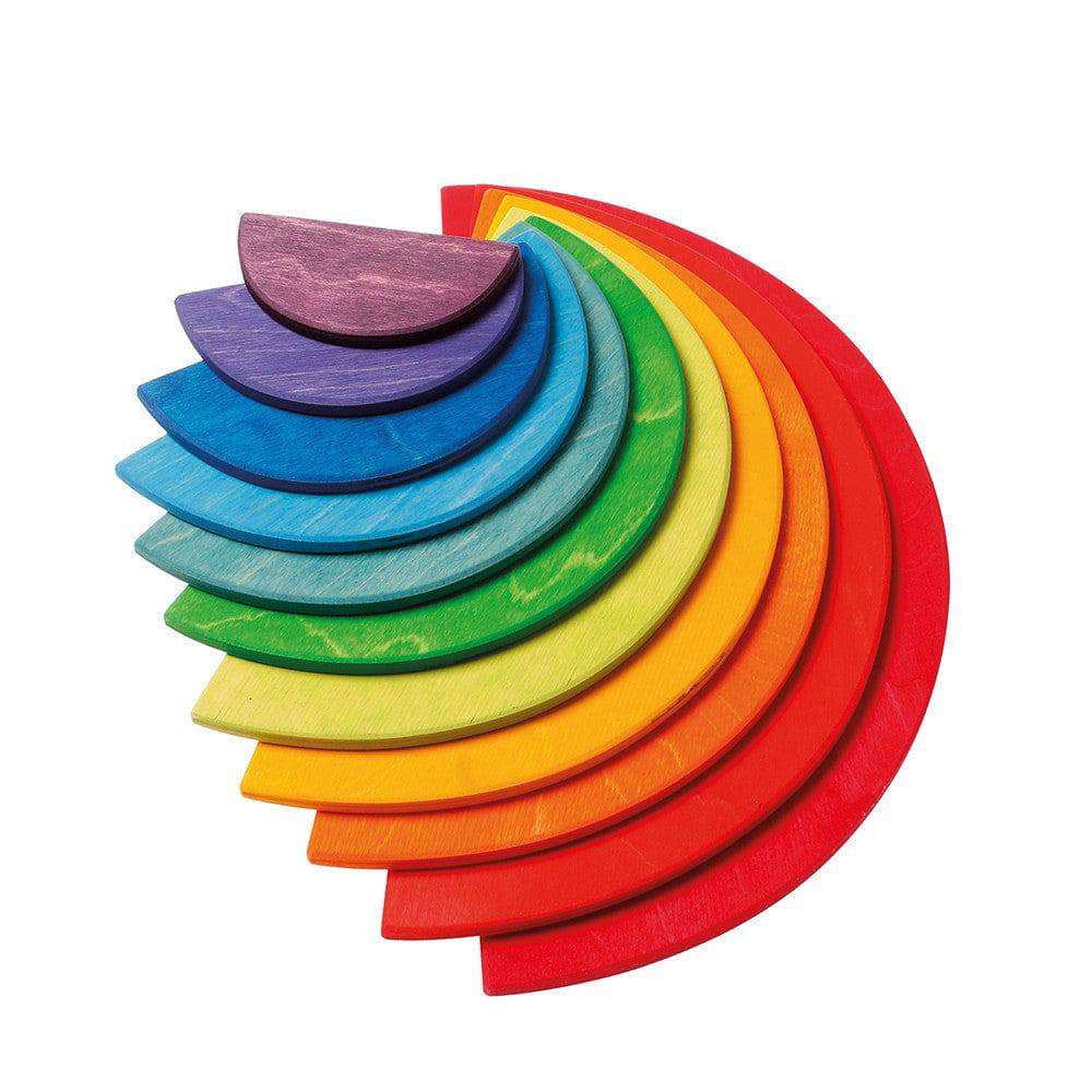 Grimm's Wooden Semi-Circle Platform Building Set - Rainbow